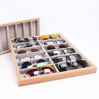 Présentoir de Comptoir pour Magasin d'Optique – Boîte de Rangement 12 Compartiments Écologique Finition Brillante Design Moderne pour Lunettes de Soleil et Lunettes