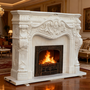 Revestimiento de <span class=keywords><strong>Chimenea</strong></span> de Piedra de Mármol Tallado a Mano con Diseño Europeo, Tamaño y Color Personalizables para Decoración <span class=keywords><strong>Interior</strong></span> de Jardín de Villa - Product Image 1