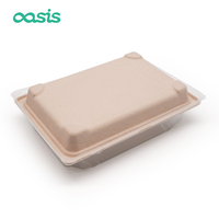 Oasis-Assiette en papier vert biodégradable jetable personnalisé pour fast-food, plateau vaisselle, boîte à lunch