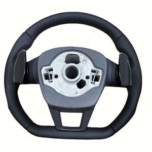 Volant en cuir noir pleine fleur à fond plat pour <span class=keywords><strong>Audi</strong></span> A4 B8 <span class=keywords><strong>Sline</strong></span> S3 8V A3 RS3 SQ5 8P A5 A6 C6 S5 RS4 A5 A7 B8 S4 – Vente en gros - Product Image 5