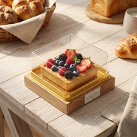 Boîte d'emballage alimentaire en plastique PET transparent, écologique, 113x113x60mm, 95mm, mini boîte pour pain, pâtisserie, biscuits, sushis