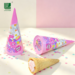 <strong>Cream</strong> Filled Mini Biscuit Cone Wafer Cone Crispy Rice Chocolate Kids Snack OEM Customizable Halal Factory Direct Since 1991 - Product Image 2