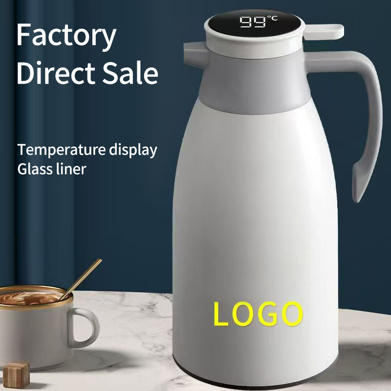 Household Smart Large Capacity Stainless Steel Glass Thermos Kettle Digital Temperature Display 24-36 Hours Thermal Applicable