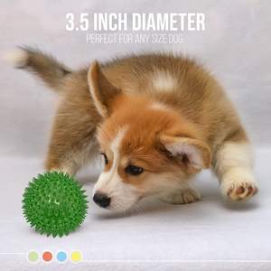 BPAフリーTPR犬用ボール非毒性レッドブルーイエローグリーンペットきしみ玩具積極的なチェワーゴムロープ用臼歯洗浄 - Product Image 4