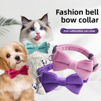 Collier réglable pour animaux de compagnie en coton avec cloche pour petits chiens et chats