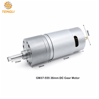 Moteur à engrenages CC à balais Tengli GM37-555 12V 24V 10 Kgf-cm avec boîte de vitesses à engrenages droits métalliques 6.3:1-810:1 CW CCW pour robotique d'automatisation