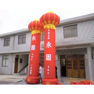 Inflatable Lantern Column 6M High <b>Red</b> <b>Silk</b> Screen Printing Double Stitched For New Year Advertising - Product Image 1