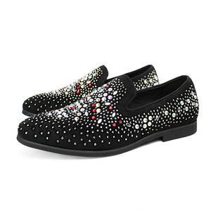 Chaussures habillées décontractées pour hommes en daim et cuir véritable, imperméables, à enfiler, avec strass, idéales pour l'automne et les soirées – Meilleures ventes en gros - Product Image 5