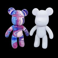 Figurine d'ours en fluide blanc et noir pour peinture fluide, ours DIY avec peintures, 18 cm/23 cm/33 cm/53 cm/72 cm/100 cm