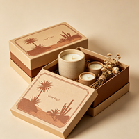 Coffret cadeau de parfum d'ambiance haut de gamme, emballage rigide avec couvercle et base, papier couché, logo personnalisé et décoration en feuille d'aluminium