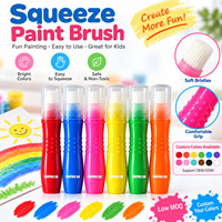 Ensemble de pinceaux à presser pour enfants, applicateurs de peinture rechargeables à poils souples, outils de peinture pour fournitures artistiques scolaires en gros