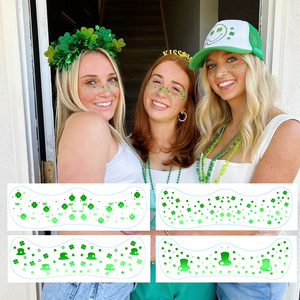 San Patrizio giorno oro verde lentiggini adesivi trifoglio <span class=keywords><strong>quadrifoglio</strong></span> impermeabili tatuaggi temporanei decalcomanie per il trucco della festa - Product Image 3