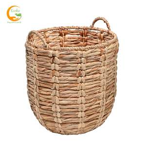 Laurel bohemio tejido a mano ecológico multifunción círculo Natural jacinto de agua portátil hecho a mano cesta de almacenamiento de ropa - Product Image 1