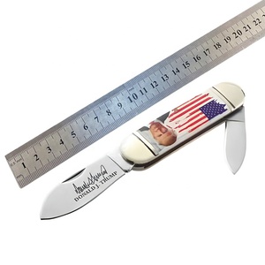 Couteau <span class=keywords><strong>de</strong></span> poche DRAWELL PH-2723 EDC en acier inoxydable à 2 lames, motif drapeau américain, éléphant, manche en os <span class=keywords><strong>blanc</strong></span>, pour le camping (OEM) - Product Image 2
