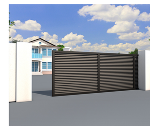 <span class=keywords><strong>Portail</strong></span> coulissant de sécurité en aluminium sur mesure de <span class=keywords><strong>6</strong></span> pieds, design simple, pour allée extérieure, usage domestique - Product Image 5