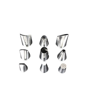 9 Piece Piping Tip Set 304 Stainless Steel For Butter Piping <b>Cake</b> <b>Decorating</b> <b>Supplies</b> - Product Image 1