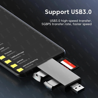 Lector de tarjetas Usb 3,0 multifunción 7 en 1, disco U tipo C/Micro Usb/Tf/Sd, unidad Flash, adaptador de lectura de tarjeta de memoria, accesorios para teléfono