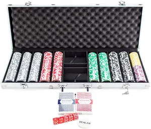 La migliore vendita di fornitura di fabbrica OEM design scatola vuota 200/300/400/500pcs capacità jetton cassa del chip di poker del casinò di alluminio