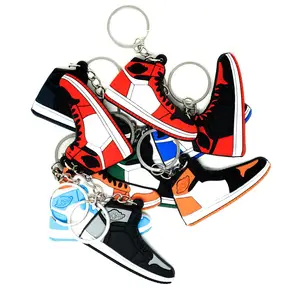 custom 2d/3d keychain silicone soft shoe keychain keyring Personalized promotion gift