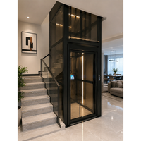 Ascenseur domestique sécurisé et stable de 300 kg avec cabine en verre, 3 étages, design moderne, ascenseur d'observation résidentiel