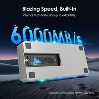Base de Conexión Thunderbolt 5 13 en 1 Certificada por Intel para Mac y Windows, Integra una Ranura para SSD de hasta 6000 Mb/s, Alimentación PD de 140 W
