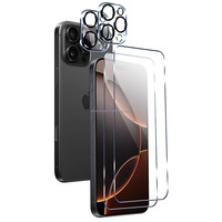 Protection d'écran en verre trempé anti-rayures haute transparence 9H 2.5D HD pour 16 Plus Pro Max