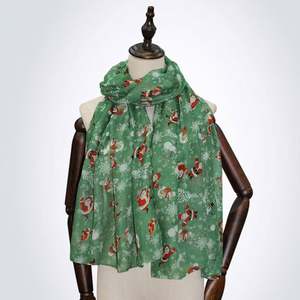 Écharpe de Noël imprimée flocons de neige et bâtons de neige, motifs de Noël, châle pour femme, accessoire de déguisement, cadeau, décoration - Product Image 2