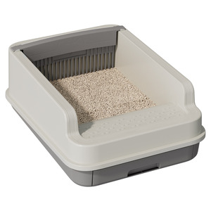 Nouvelle Conception Grande <span class=keywords><strong>Litière</strong></span> Semi-fermée pour Chat avec Tiroir et Grille, Facile <span class=keywords><strong>à</strong></span> Séparer, pour <span class=keywords><strong>Litière</strong></span> Granulaire, Fournitures pour Chats - Product Image 1