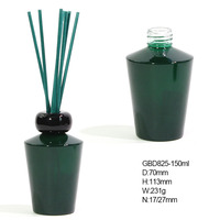 Bouteille en verre de luxe avec bouchon, vente en gros d'usine, 150 ml, diffuseur avec bâtonnets en rotin pour la décoration intérieure