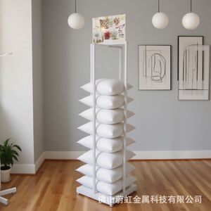 Expositor de Almohadas Arcoíris 45x45x178cm Blanco de Aluminio con Recubrimiento en Polvo, Estante de Almacenamiento Desmontable para Tienda de Textiles del Hogar - Product Image 1