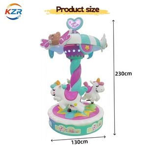 Manège miniature licorne 3 places, mignon, à monnayeur, pour enfants, machine d'arcade rotative pour centre de jeux intérieur - Product Image 5