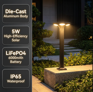 Lámpara Decorativa Solar para Jardín con Diseño Minimalista de Trébol de Cuatro Hojas, Iluminación Exterior para Jardín, Parque y Paisaje - Product Image 1
