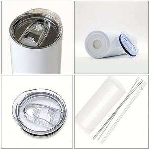 Vaso Térmico Delgado de Acero Inoxidable de Doble Pared de 20/30 oz para Sublimación, Color Blanco, con Tapa, Ecológico, con Logotipo Personalizado - Product Image 2