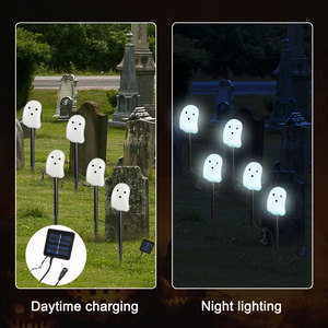 Jardín al aire libre LED Ghost Solar <span class=keywords><strong>Stake</strong></span> Lights Ground Plug-In Lámpara Nueva impermeable Decorativa Cadena de luces Patio de Halloween - Product Image 4
