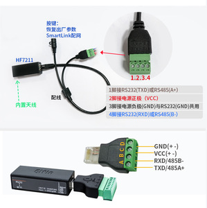 Serveur de périphériques série RS232 vers WiFi EW10A, module réseau RJ45, version avec antenne externe m127 - Product Image 3