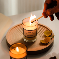 Bougies Parfumées de Luxe en Cire de Soja avec Étiquette Privée, en Verre, pour Aromathérapie, Faveur de Mariage, Parfum d'Intérieur, Cadeau de Décoration Personnalisé en Gros
