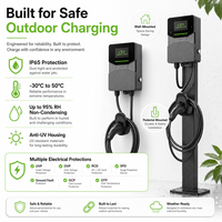 Cargador de Vehículos Eléctricos de CA Tipo 2 de 7kW, 11kW y 22kW, IP55, para Estaciones de Carga Comerciales