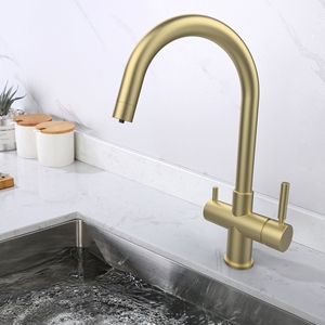 Robinet de cuisine à 3 voies en or brossé Wasserhahnhousehold Ro System <span class=keywords><strong>crea</strong></span> Robinet de cuisine à 3 voies - Product Image 2