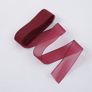 100% البوليستر الساتان الأورجانزا شريط حرير اليد مصبوغ الشيفون الشريط لكعكة مربع التفاف - Product Image 6