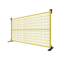 Clôture Temporaire du Canada, Fil de 3 mm Galvanisé et Revêtu de PVC, Étanche, Hauteur 1900 mm, Largeur de Chantier 1900 mm, Bleu Jaune