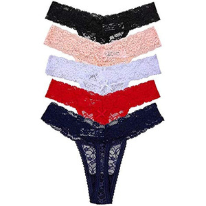 Tangas sexys para mujer, bragas tipo G-string, lencería de encaje estampado sin costuras, semitransparentes, de cintura baja, de nailon, regalos de boda - Product Image 3