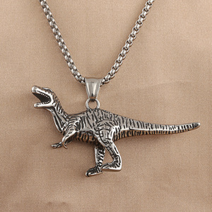 Yunnique – pendentif dinosaure en acier inoxydable, collier animalier, bijoux unisexes à la mode, 19010 - Product Image 1
