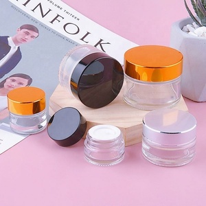 Fancy Custom Mini 5ml 10ml 15ml clear <b>Glass</b> Lip Balm <b>Containers</b> Cosmetic Cream Jars 5g 10g Skincare Jar With Lid - Product Image 6