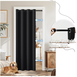 Cortina Opaca para Puerta y Ventana, Separador de Habitaciones, Cortina para Cuarto de Vestir con Ojales y Barra, Botón Magnético - Product Image 5