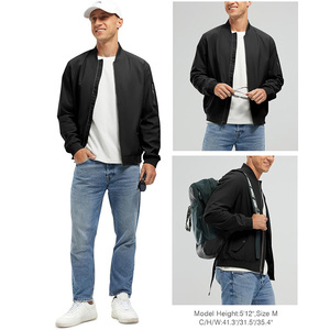 Chaqueta Varsity Casual de Lona para Hombre, Corte Ajustado, Resistente al Viento, con Cuello Alto y Cierre de Cremallera, para Primavera y Otoño, Tallas XS-XL - Product Image 5