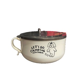 ชุดชามสแตนเลสพร้อมฝาปิดแบบซ้อนได้สำหรับการตั้งแคมป์และการใช้งานในหอพัก "ไปแคมป์ปิ้งกับชาร์ลี" - Product Image 2