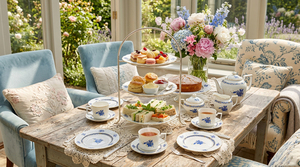 <span class=keywords><strong>Service</strong></span> de table de luxe en <span class=keywords><strong>porcelaine</strong></span> fine avec motif floral bleu et or véritable, assiette de présentation vintage en céramique, tasse à café et bol en <span class=keywords><strong>porcelaine</strong></span> pour hôtels et événements - Product Image 3