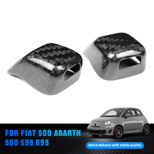 Shasha – Cache de buse de pulvérisation décoratif en fibre de carbone pour Fiat 500/595, accessoires de voiture, design sportif noir et rouge, modèle N-FYT-1077 - Product Image 2