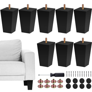 Pieds de meubles carrés filetés pour lits, 15 cm, pieds de remplacement pour canapé, pieds de lit en bois massif de haute qualité - Product Image 4
