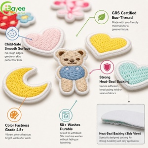 Superbes patchs brodés décoratifs DIY, motifs animaux, mini patchs thermocollants ou à coudre pour chapeaux et vêtements - Product Image 1